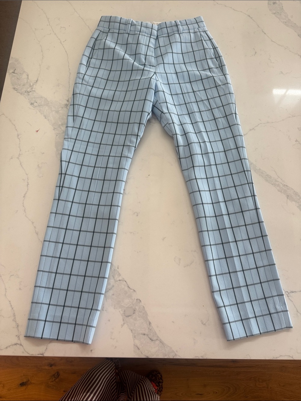 Tory Burch Light Blue Windowpane Golf Pants - Picture 5 of 5